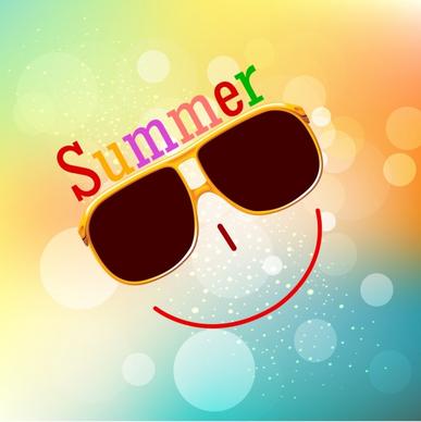 summer background smile face icon bokeh backdrop