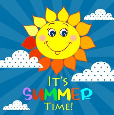 summer banner stylized sun icon