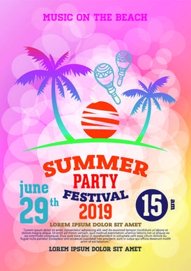 summer beach party vintage poster vectors
