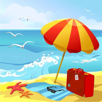 summer beach travel backgrounds vector