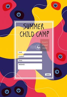 summer camp registration template transparent postcard decor