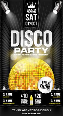 summer disco night party flyer