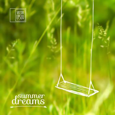 summer dreams creative background vector