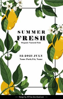 summer fair advertising poster classical lemon decor elements