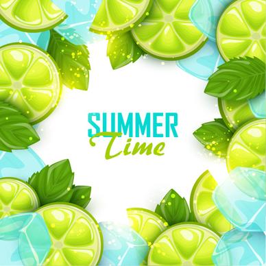 summer fruits art background vector set