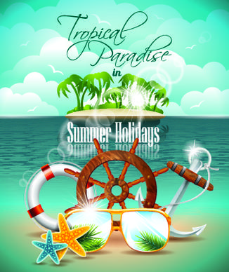 summer holiday flyer template vector