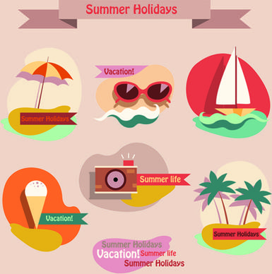 summer holiday food with travel vector