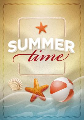 summer holiday time poster cover vector