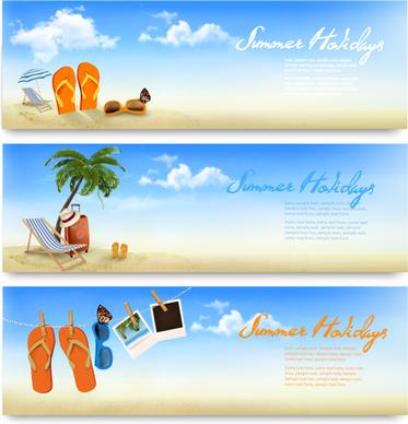 summer holiday travel time vector banner