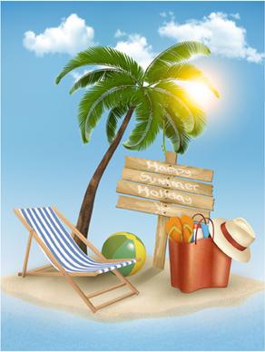 summer holidays happy travel background vector graphic