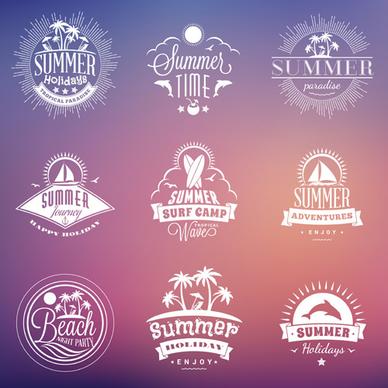 summer holidays logos creative vector