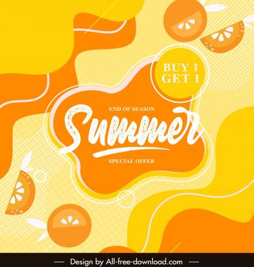 summer sale banner bright yellow orange slices decor