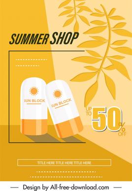 summer sale banner cosmetic leaves sketch