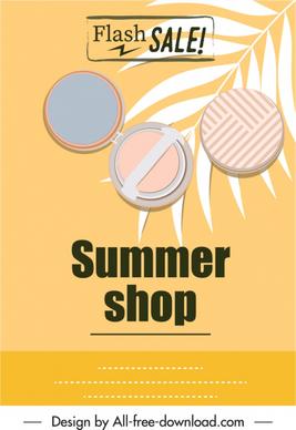 summer sale flyer cosmetic icon sketch