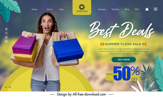 summer sale landing page template dynamic funny design