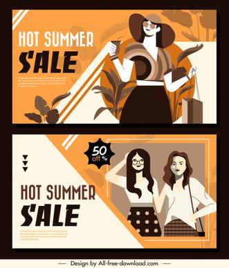 summer sale posters classic decor female fashion sketch