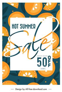 summer sales banner retro flat orange decor