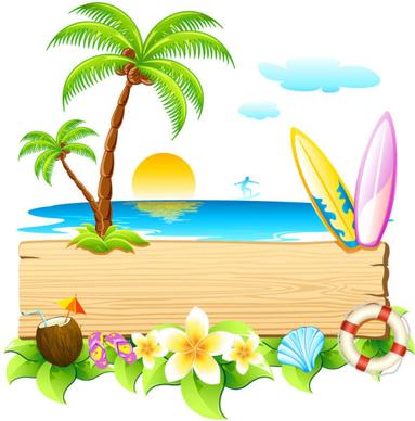 summer travel in tropical design elements vector