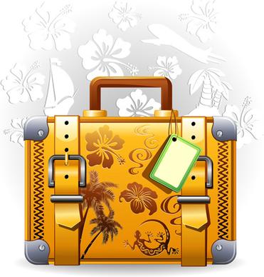 summer travel suitcase backgrounds vector