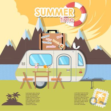 summer travel time creative background graphics
