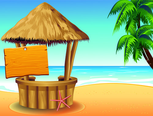 summer travel with holiday background art vector