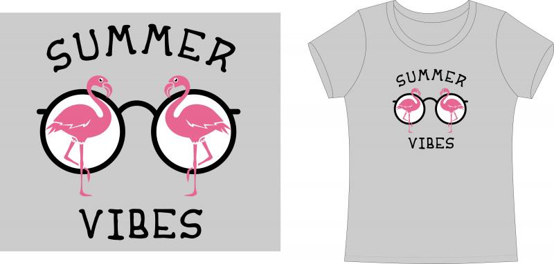 summer tshirt template symmetric flamingo eyeglasses  