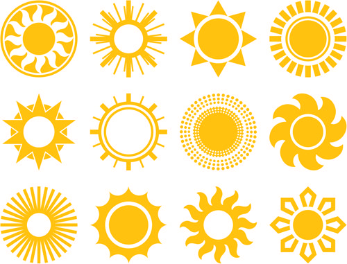 sun icons design elements