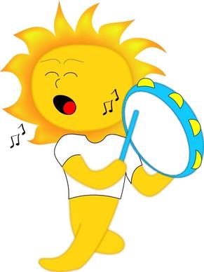 Sun Playing Drum clip art