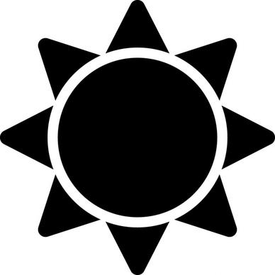 sun sign icon flat silhouette symmetric geometry