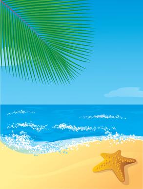 sunny beach design vector background