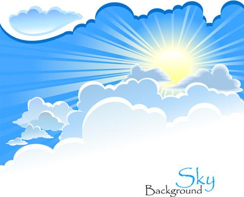 sunny blue sky background vector