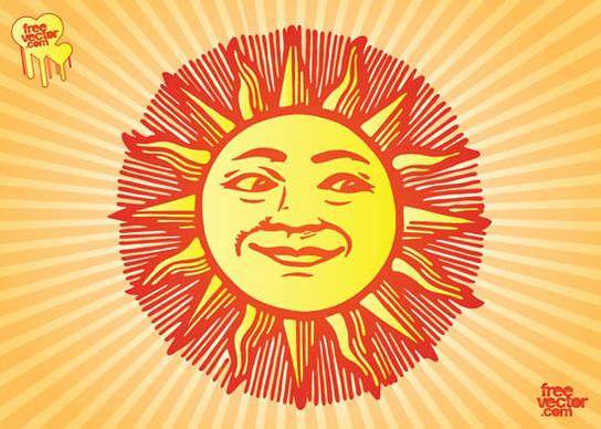 sunny vector with yellow background