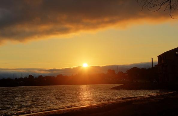 sunrise over ashland at apostle islands national lakeshore wisconsin