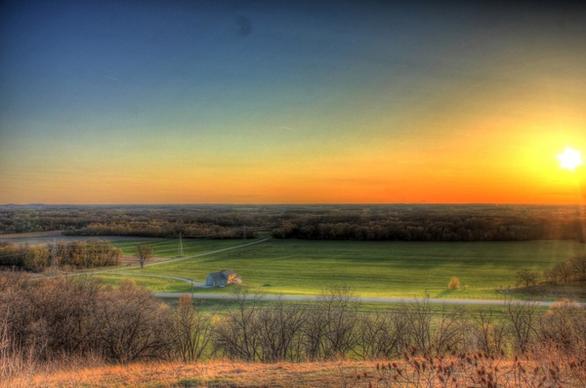 sunset and dusk at kettle moraine south wisconsin