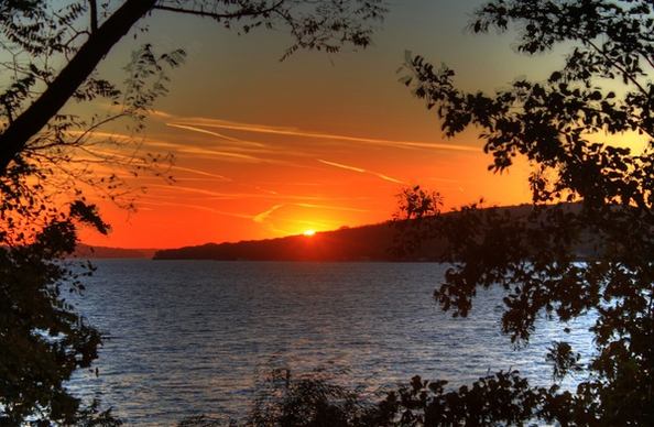 sunset at lake geneva wisconsin