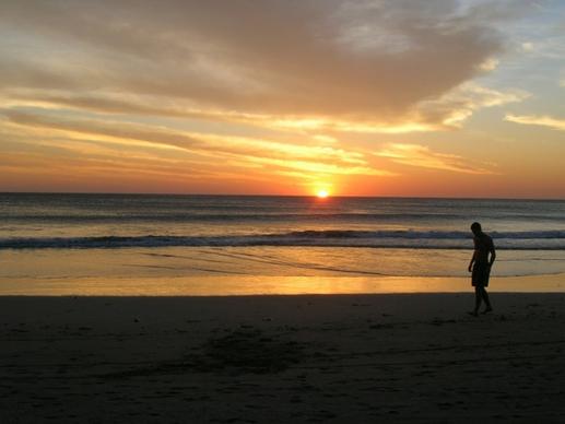 sunset beach sand