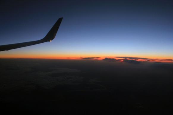 sunset from the plane