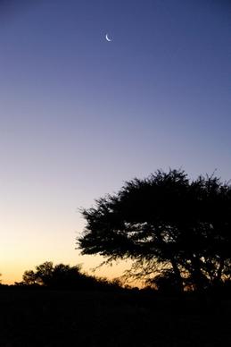 sunset kalahari moon