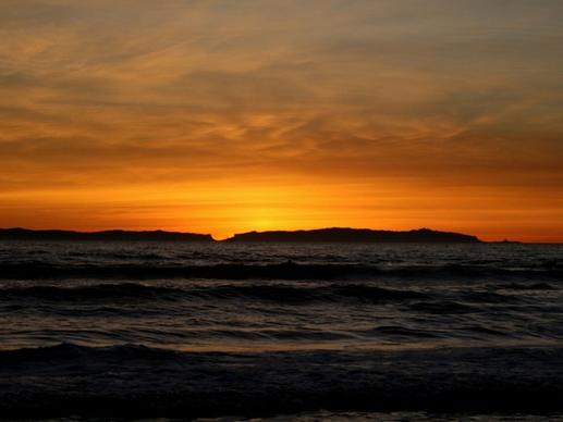 sunset over catalina island