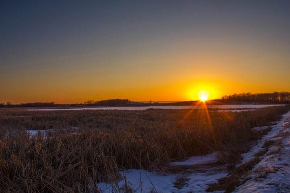 sunset over the marsh at horicon national wildlife reserve wisconsin