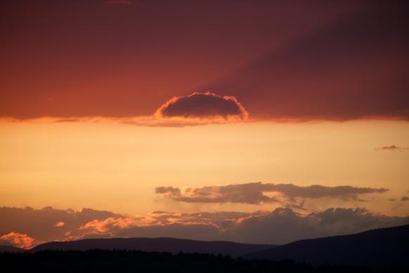 sunset summer clouds mountains
