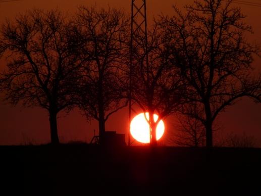 sunset sun fireball