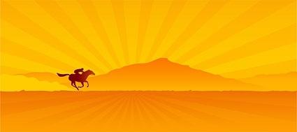 sunset vector equestrian