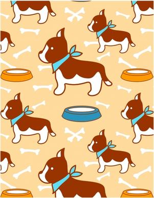 puppy pattern cute flat repeating decor
