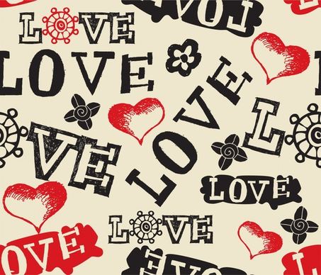 valentines background classical messy texts hearts decor