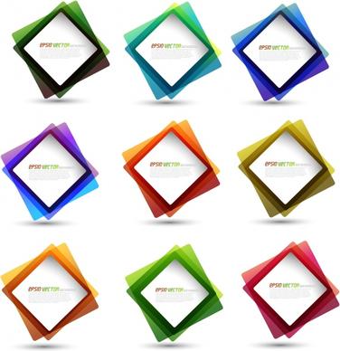 label templates modern colorful transparent frames motion decor