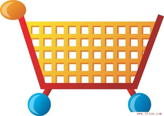 supermarket shopping cart vector