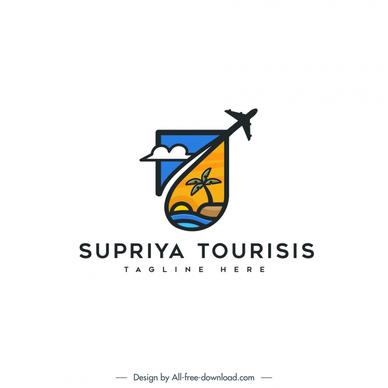 supriya tourists logo template dynamic flat 