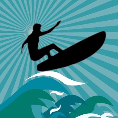 Surf Simple Vector
