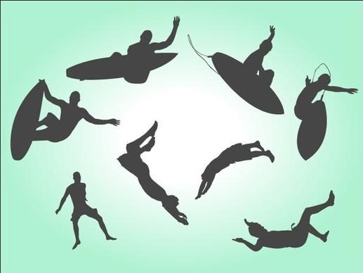 
								Surf Vector Silhouettes							